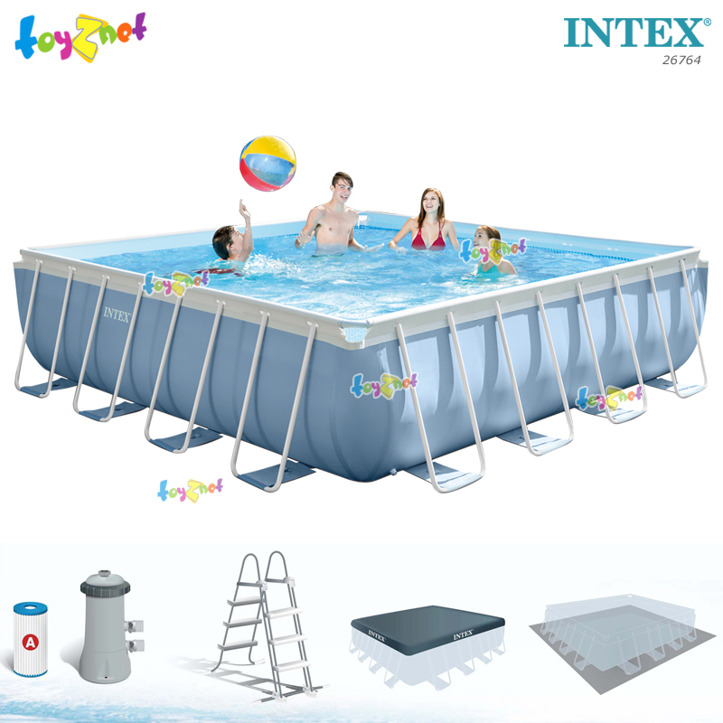 Intex Square Prism Frame Pool 4.27x4.27x1.07 m w/Cartridge Filter Pump no.26764