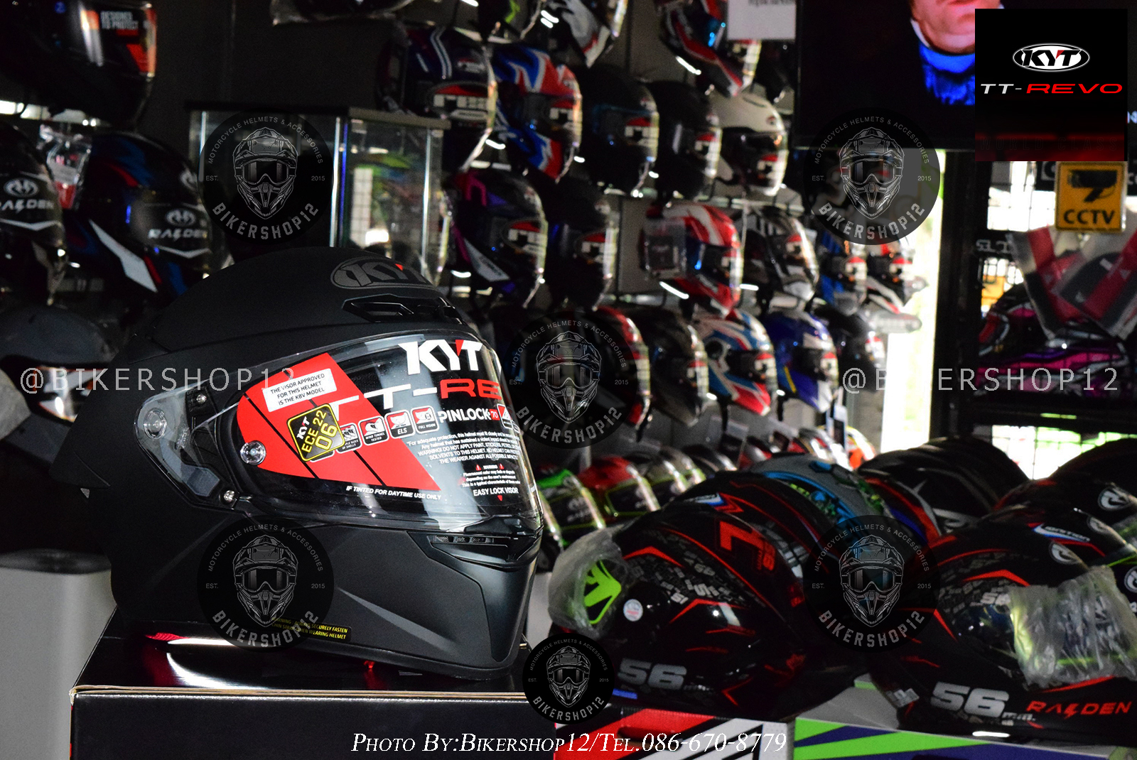 หมวกกันน็อคKYT รุ่น TT-REVO MATTE (ดำด้าน)