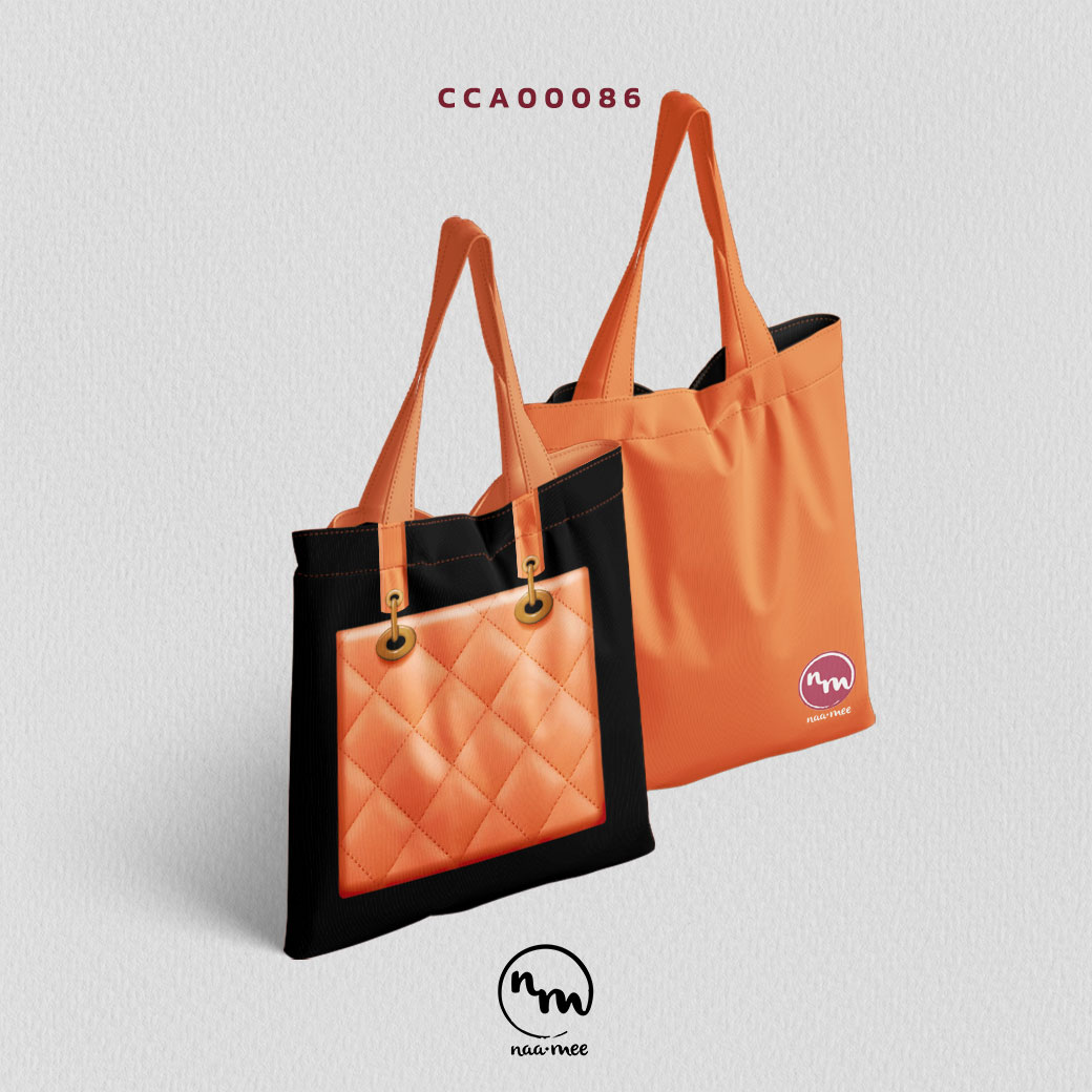 กระเป๋าแคนวาส CANVAS BAG กระเป๋าสีส้ม CCA00086 #NaaMeeConcept #SHOPTER