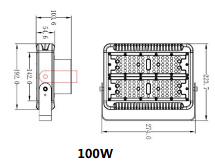 โคมไฟ LED Flood light 100W Model. GT01E-100W-W