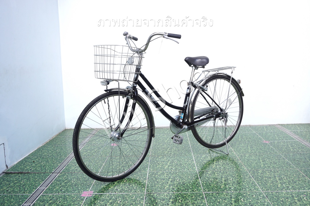 จักรยานแม่บ้านญี่ปุ่น - ล้อ 27 นิ้ว - ไม่มีเกียร์ - ไฟหน้าอัตโนมัติ - สีดำ [จักรยานมือสอง]
