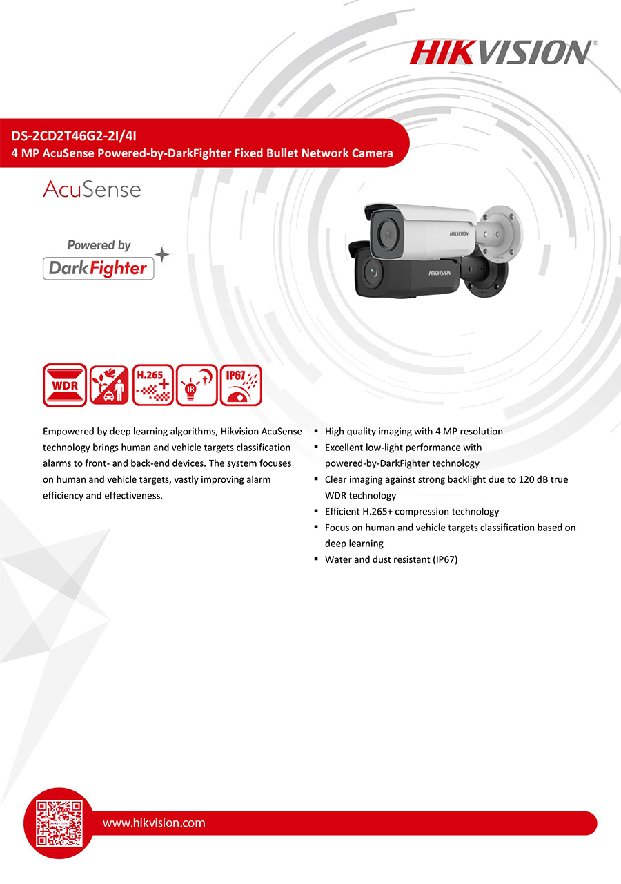 HIKVISION DS-2CD2T46G2-2I กล้องวงจรปิดระบบ IP 4 ล้านพิกเซล AcuSense ติดตั้งย้อนแสงได้ BY BILLIONAIRE SECURETECH DS-2CD2T46G2-2I