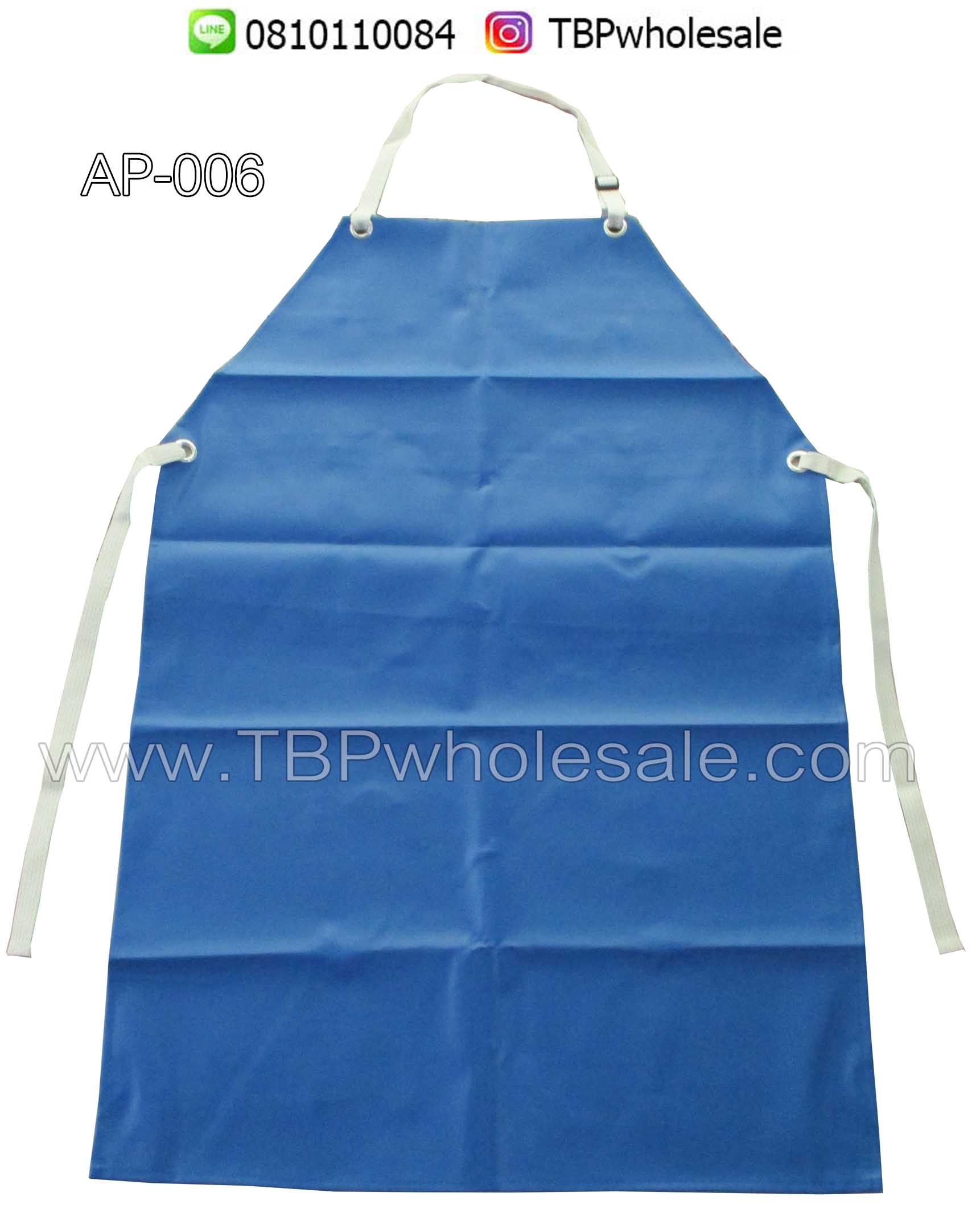 AP-006===ราคาส่ง 120 บาทต่อผืน ขั้นต่ำ 100 ผืน ผ้ากันเปื้อนพีวีซีหนังเทียม แบบยาว(คล้องคอผูกเอว) Tel:0810110084/023972066