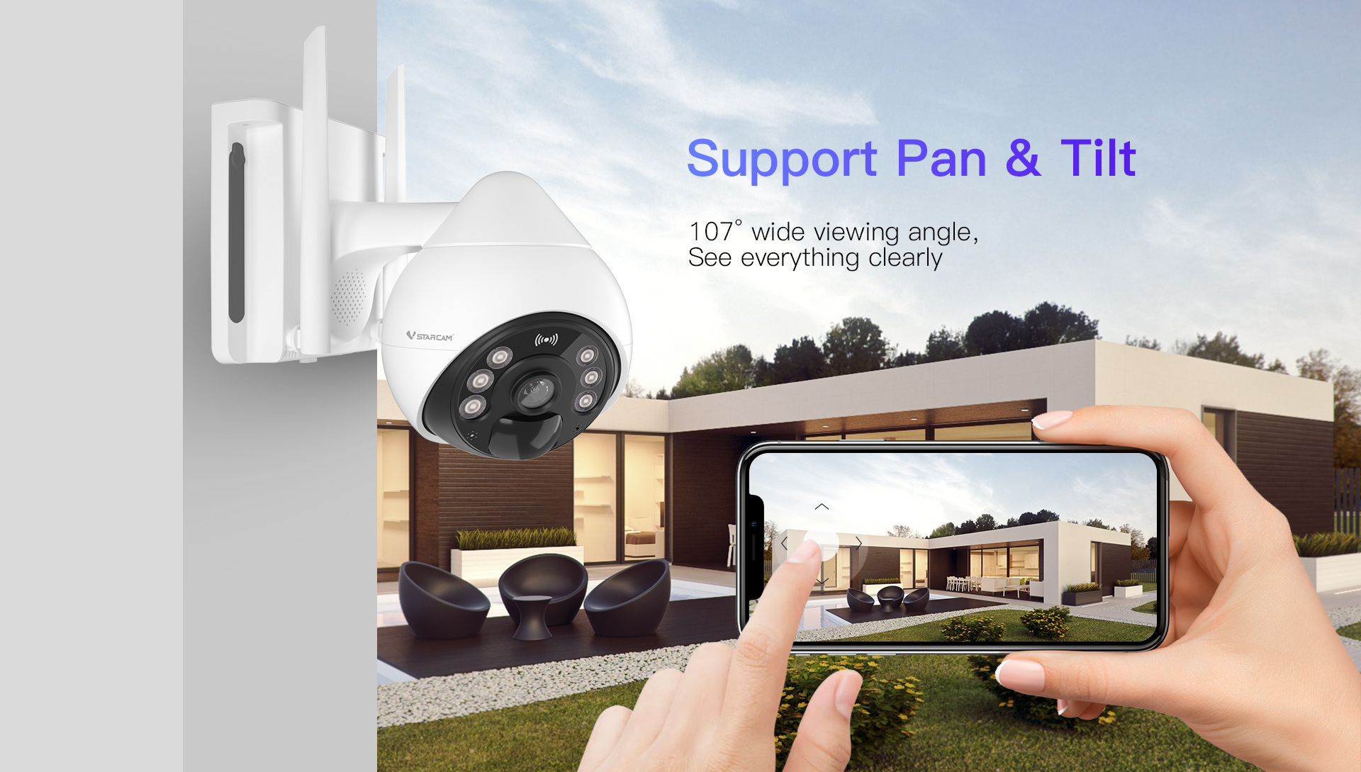 Vstarcam CB69 กล้องวงจรปิดระบบ IP WIFI 2 MP มี BATTERY 10000mAh + แผง SOLAR CELL มีไมค์และลำโพงในตัว Color Night Vision ติดตั้งภายนอกได้ BY BILLIONAIRE SECURETECH CB69