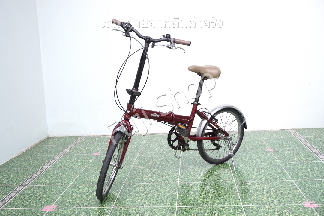จักรยานพับได้ญี่ปุ่น - ล้อ 20 นิ้ว - มีเกียร์ - อลูมิเนียม - Mini Cooper - สีแดง [จักรยานมือสอง]