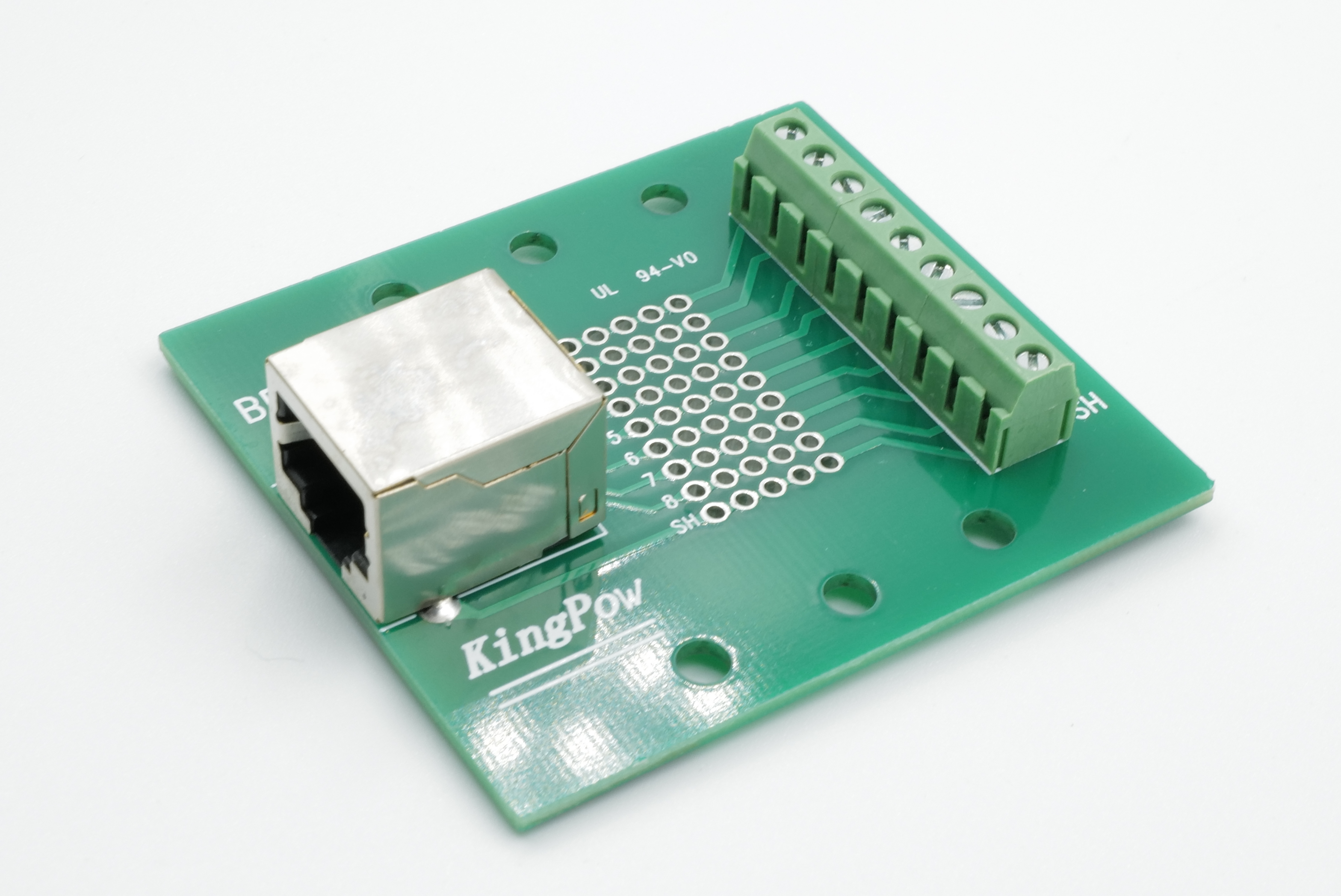 RJ45 female socket to terminal block (Din Rail Mounting)