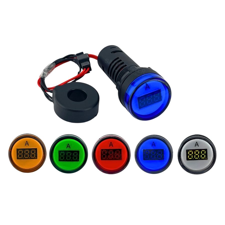 SUNMOON แลมป์ ดิจิตอล แอมป์มิเตอร์ (A) LED 0-99.9A / 220Vac ขนาด 22mm. รุ่น PL-DAM-22