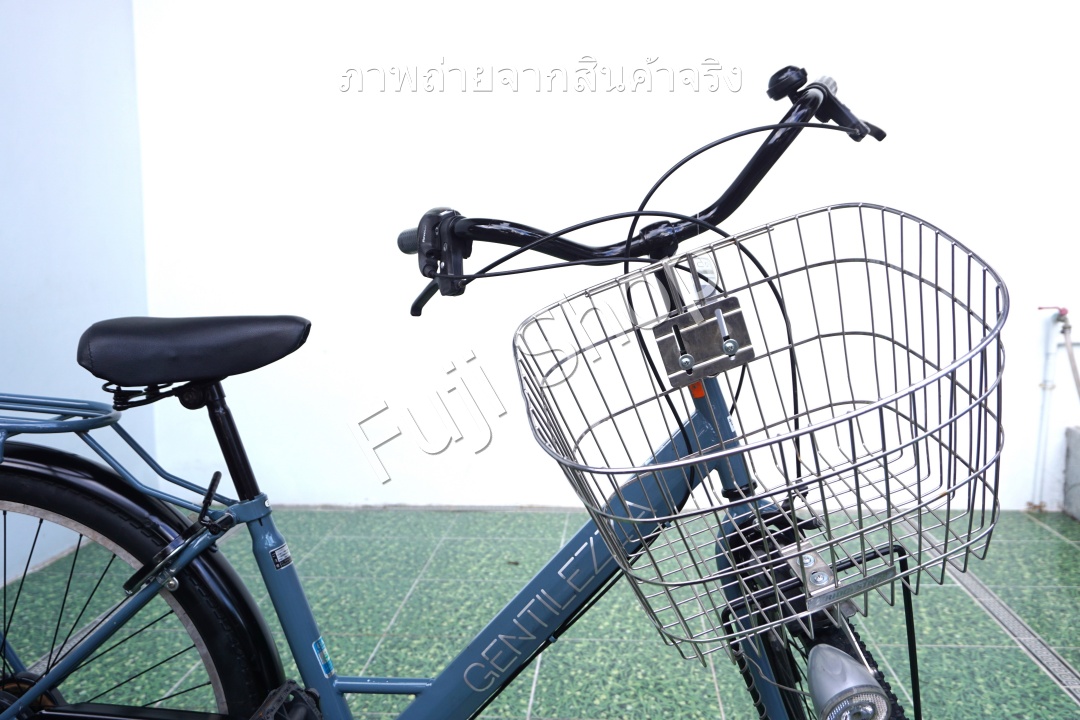 จักรยานแม่บ้านล้อโต ญี่ปุ่น - ล้อ 27.5x1.95 - เกียร์ 6 สปีด - ไฟหน้าอัตโนมัติ - Gentilezza - สีฟ้า [จักรยานมือสอง]