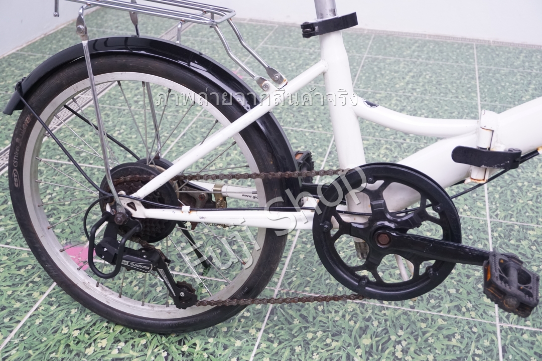 จักรยานพับได้ญี่ปุ่น - ล้อ 20 นิ้ว - ยางตัน - มีเกียร์ - สีขาว [จักรยานมือสอง]