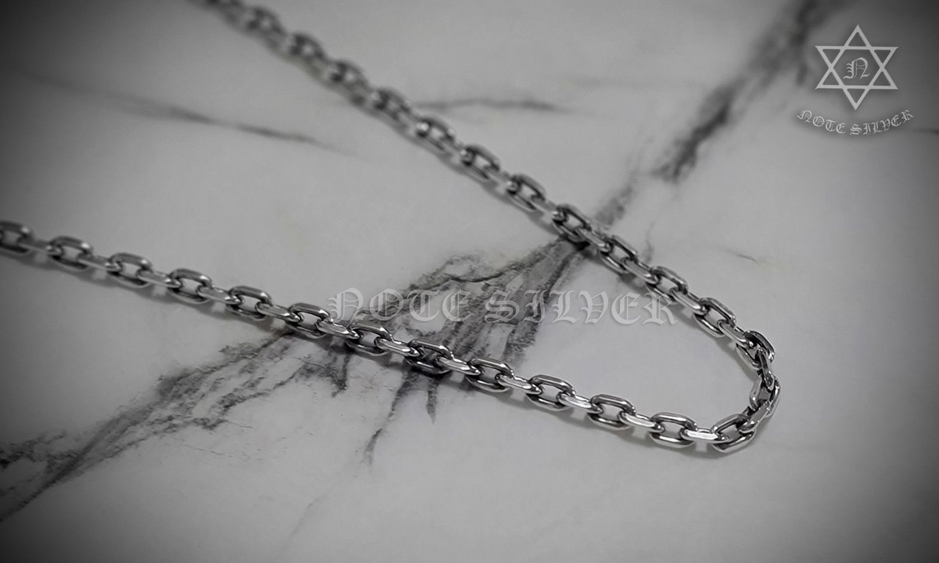 สร้อยคอเงินแท้รมดำ Size M 24 นิ้ว รมดำ Sterling silver 925 NSSV2960