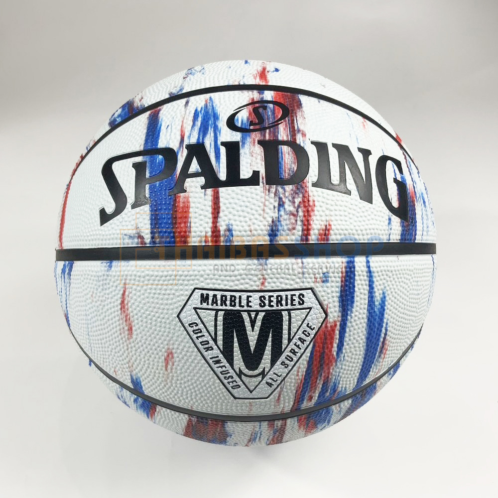 (ของแท้ 100%) บาสเกตบอล ลูกบาส Spalding Marble Series (Red White Blue) บาสเกตบอลยาง เบอร์7
