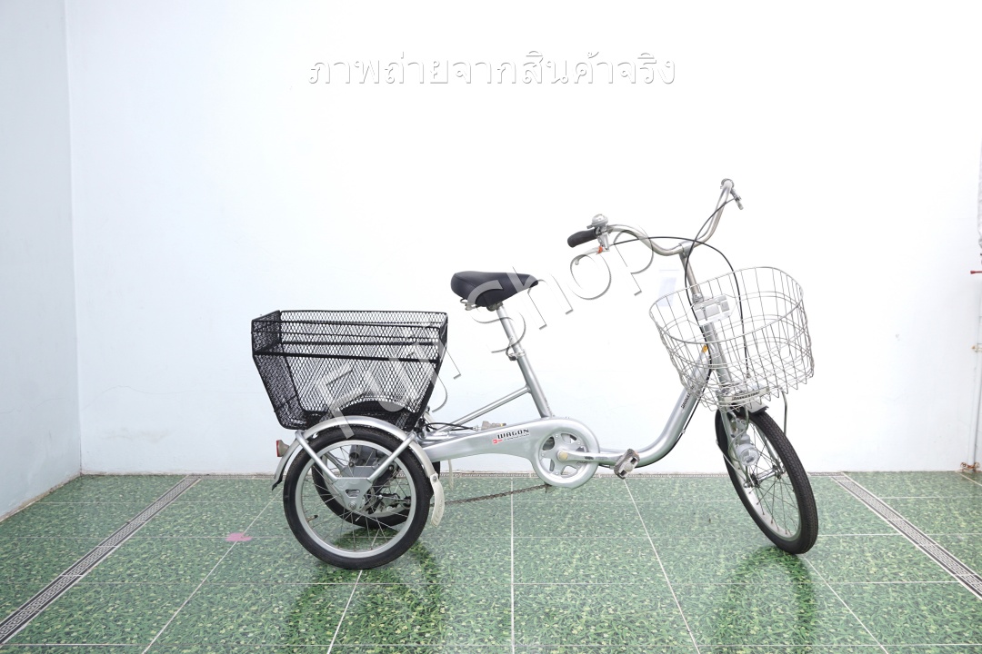 จักรยานสามล้อญี่ปุ่น - ล้อ 18/16 นิ้ว - ไม่มีเกียร์ - อลูมิเนียม - Bridgestone - สีเงิน [จักรยานมือสอง]