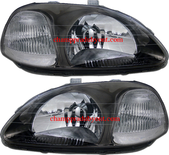ไฟหน้าเพชร HONDA CIVIC 96-98 ดำ