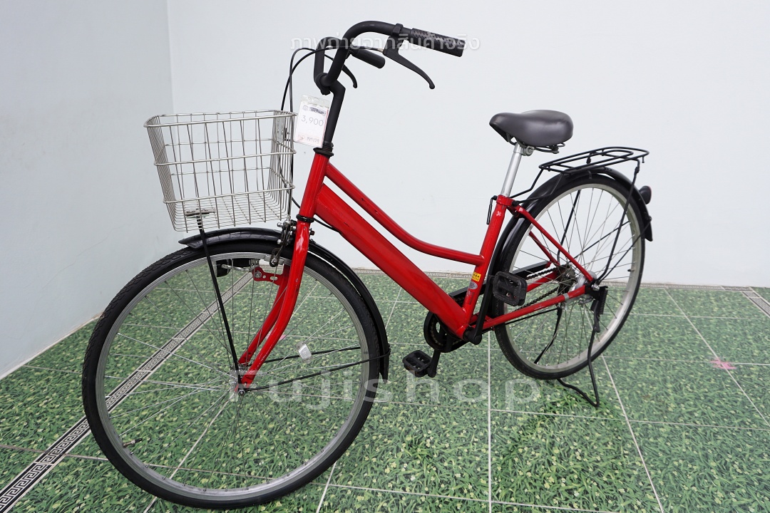 จักรยานแม่บ้านญี่ปุ่น - ล้อ 26 นิ้ว - ไม่มีเกียร์ - สีแดง [จักรยานมือสอง]