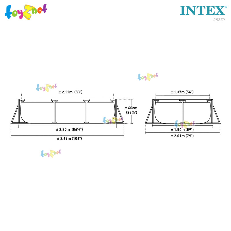 Intex Rectangular Frame Pool 2.2x1.5x0.6 m no.28270