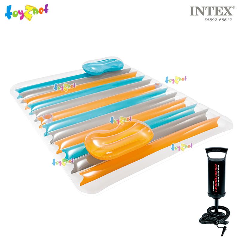 Intex Double Lounge Mat 1.98x1.60 ม. no.56897 + w/DQI Air Pump