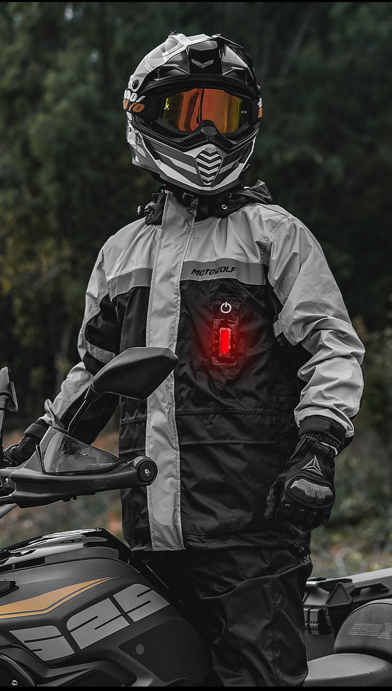 เสื้อและกางเกงกันฝน MOTOWOLF MDL0402B