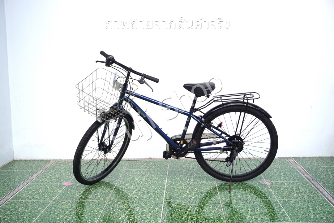 จักรยานแม่บ้านล้อโต ญี่ปุ่น - ล้อ 26x1.95 - เกียร์ 6 สปีด - ไฟหน้าอัตโนมัติ - Coghorn - สีน้ำเงิน [จักรยานมือสอง]