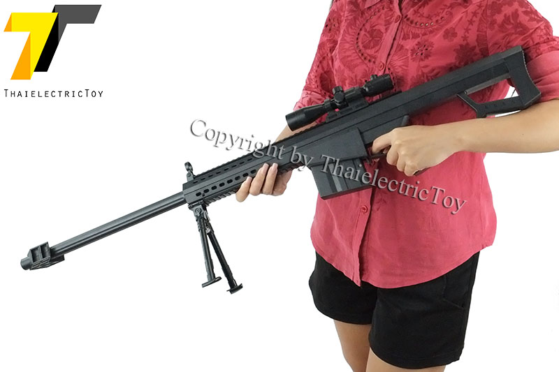 อัดลมพลาสติกบาร์เร็ต M107 ชักยิงทีล่ะนัด มีกล้องติดเลเซอร์ หนัก 574 กรัม ยาว 1 เมตร
