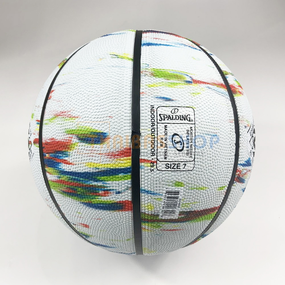 (ของแท้ 100%) บาสเกตบอล ลูกบาส Spalding Marble Series (Black/White Rainbow) บาสเกตบอลยาง เบอร์7