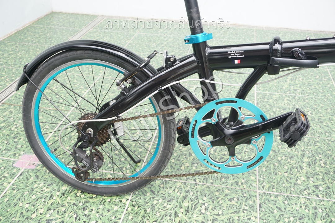 จักรยานพับได้ญี่ปุ่น - ล้อ 20 นิ้ว - มีเกียร์ - อลูมิเนียม - Renault Light 10 - สีดำ [จักรยานมือสอง]