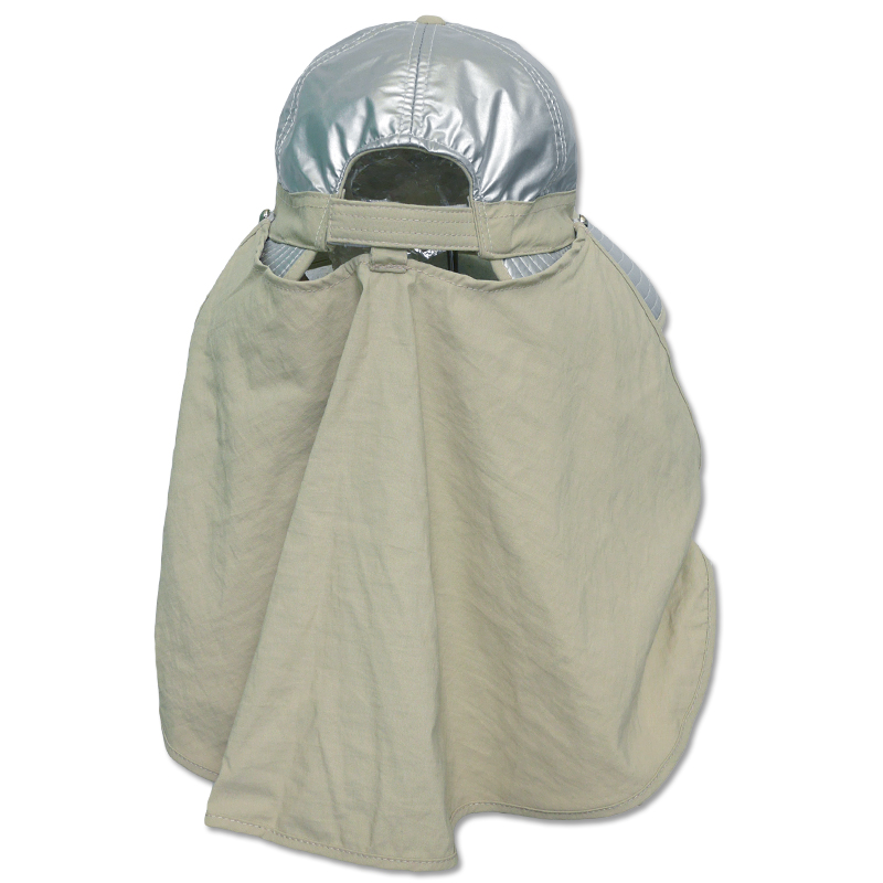 หมวกกันUV กันยูวี หมวกปิดหน้า ปิดคอ สีเบจ มีผ้า2ชิ้น คลุมหน้า by Season Tales