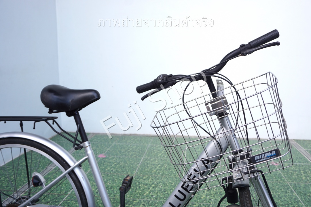 จักรยานแม่บ้านพับได้ ญี่ปุ่น - ล้อ 26 นิ้ว - เกียร์ 6 สปีด - สีเงิน [จักรยานมือสอง]