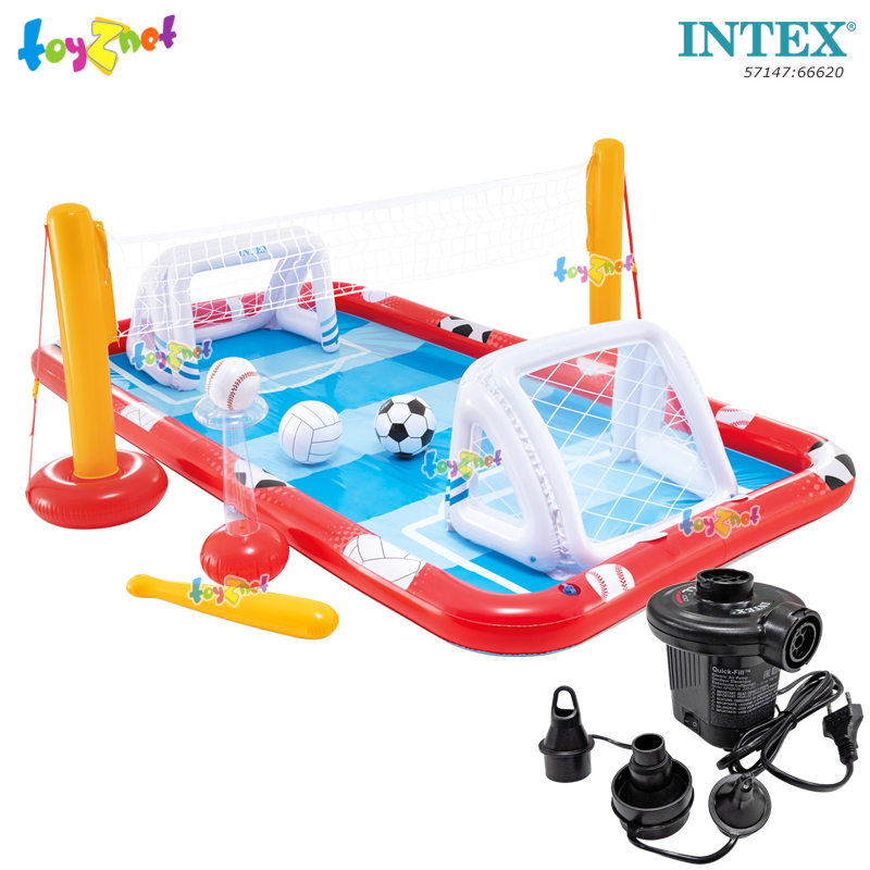 Intex Action Sports Play Center 3.25x2.67x1.02 m no.57147 + Quick-Fill 230V Electric Air Pump