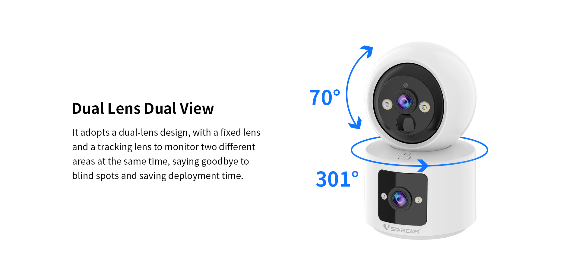 Vstarcam CB90DR กล้องวงจรปิดระบบ IP WIFI 3 MP Color Night Vision มี BATTERY 5000mAh กล้องเลนส์คู่ มีไมค์และลำโพงในตัว BY BILLIONAIRE SECURETECH CB90DR
