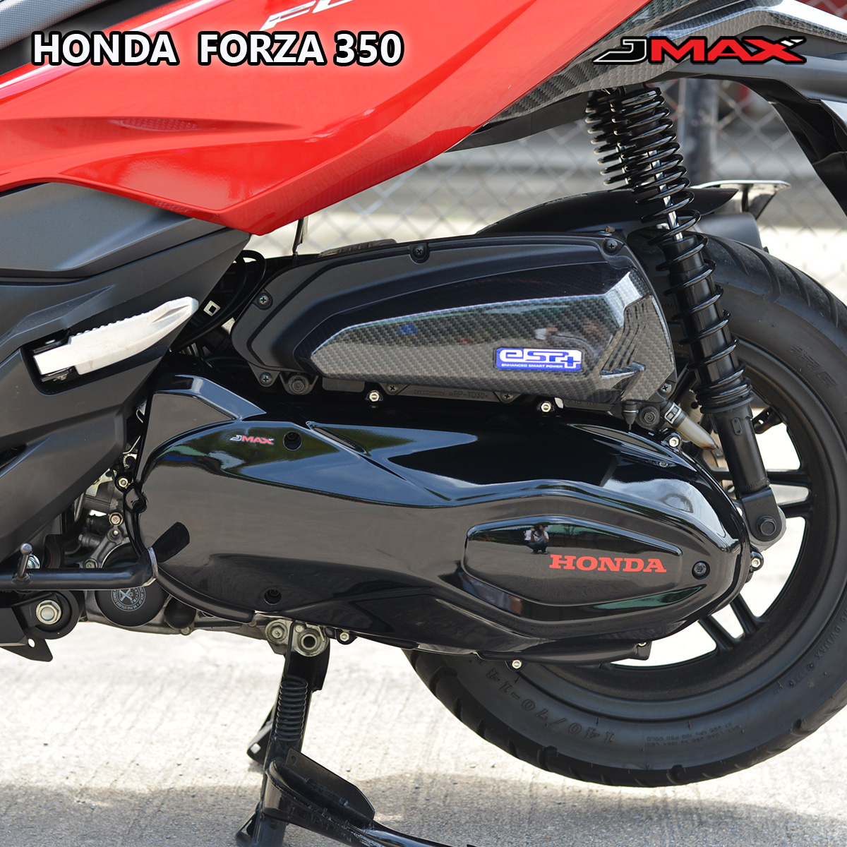 ครอบแคร้งสายพานเต็ม FORZA 350 ดำเงามุข ABS J MAX ราคา1880