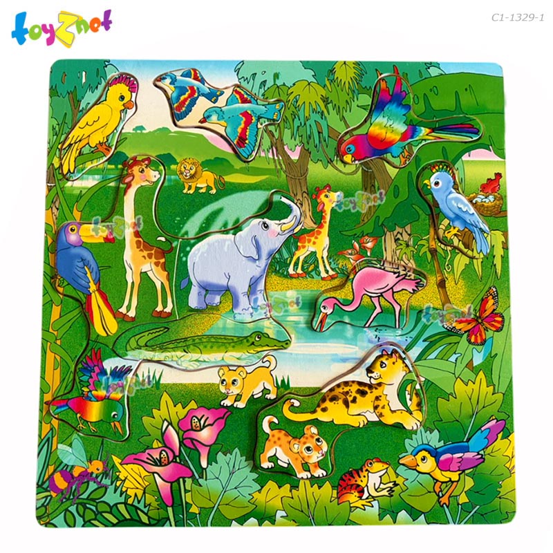 Toyznet จิ๊กซอไม้นูน 10 ชิ้น สัตว์ป่านานาพันธุ์ รุ่น C1-1329-1