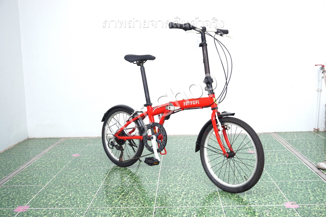 จักรยานพับได้ญี่ปุ่น - ล้อ 20 นิ้ว - มีเกียร์ - อลูมิเนียม - Ferrari Formula FD-D - สีแดง [จักรยานมือสอง]