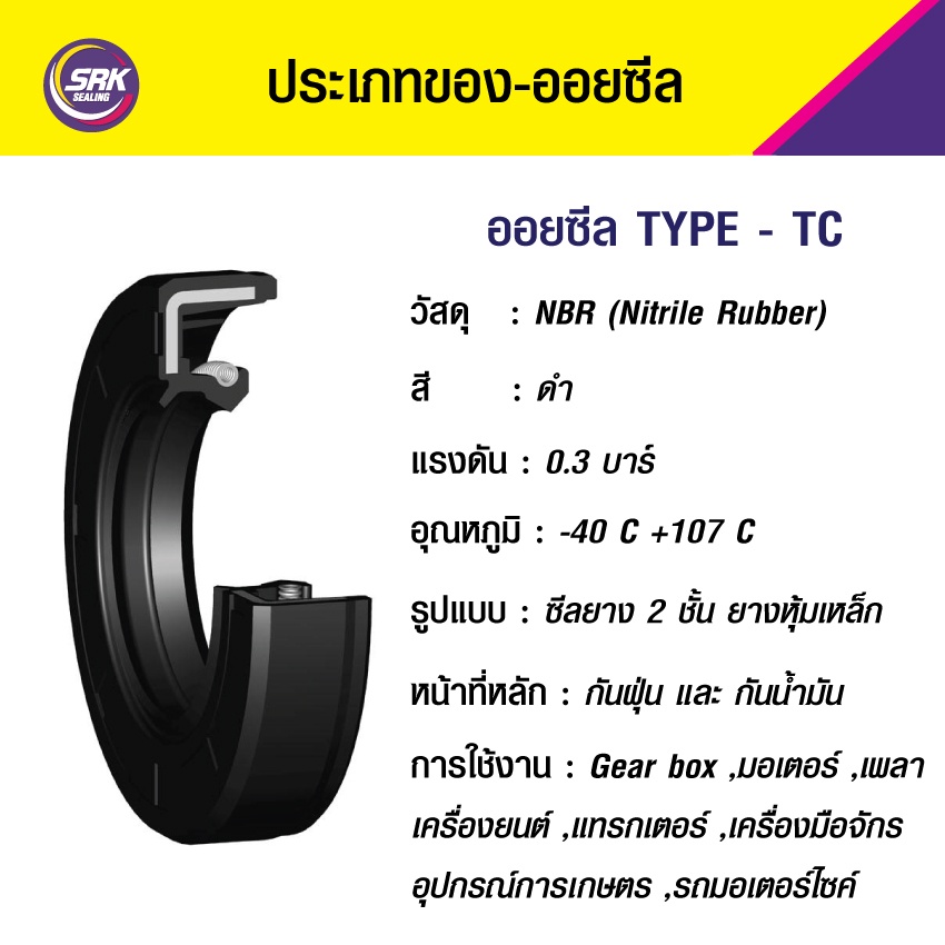 TC 50-62-9 ซีลกันน้ำมัน ออยซีล ซีลกันรั่ว Oil seal