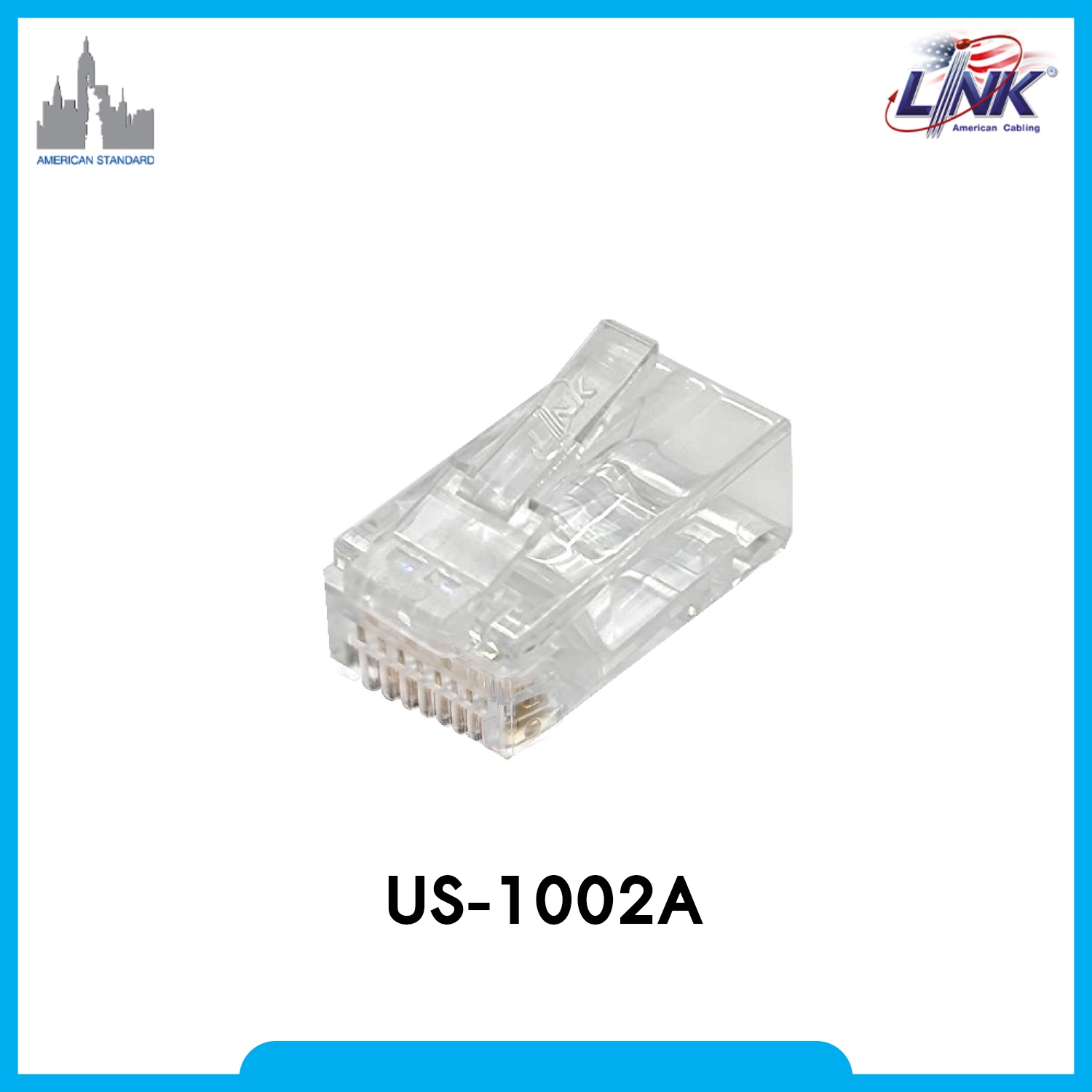 LINK US-1002A CAT 6 New RJ45 PLUG , Transparent Clear สีใส บรรจุ 10 หัว/Pkg BY BILLIONAIRE SECURETECH US-1002A