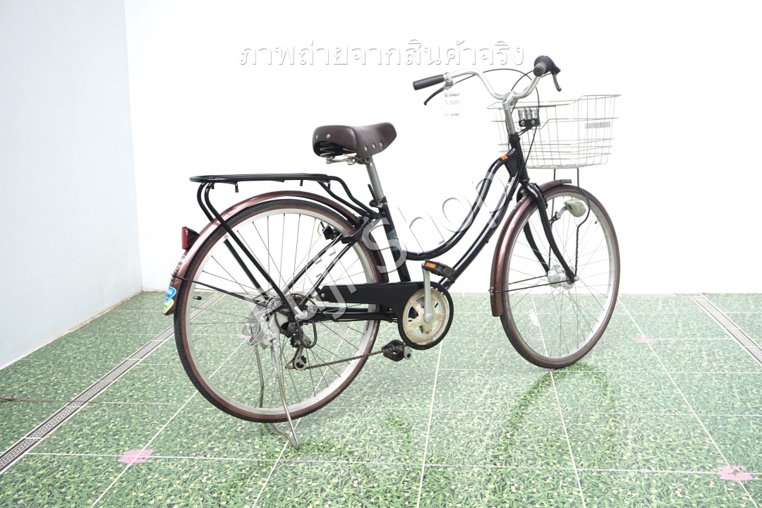 จักรยานแม่บ้านญี่ปุ่น - ล้อ 27 นิ้ว - เกียร์ 6 สปีด - ไฟหน้าอัตโนมัติ - Marukin - สีดำ [จักรยานมือสอง]