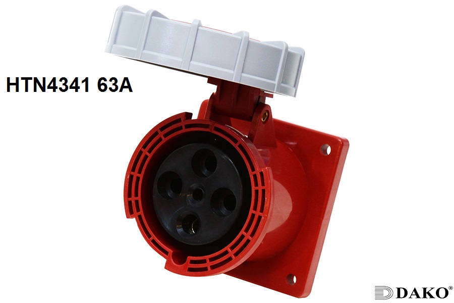 HTN4341 ปลั๊กตัวเมียฝังตรง 3P+E 63A 400V IP67 6h