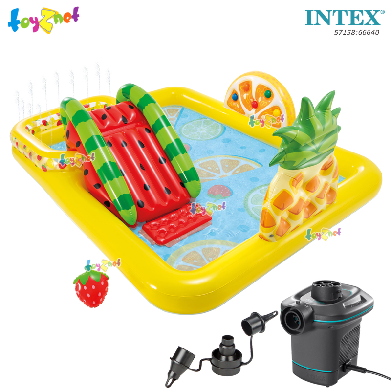 Intex Fun 'N Fruity Play Center 2.44x1.91x0.91 m no.57158 + Quick-Fill AC Electric Air Pump