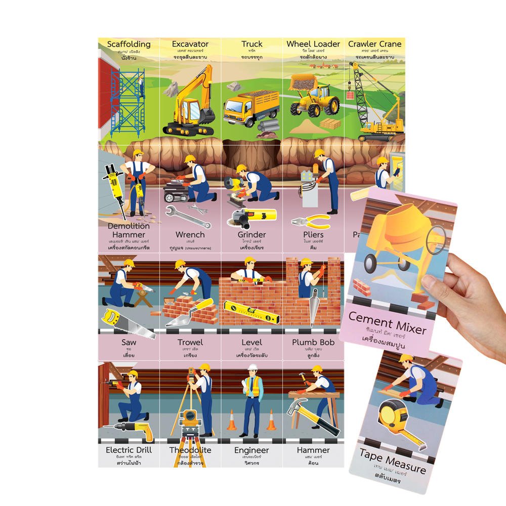 Pictures Puzzle Game ET-552 Engineers and Mechanical Tools