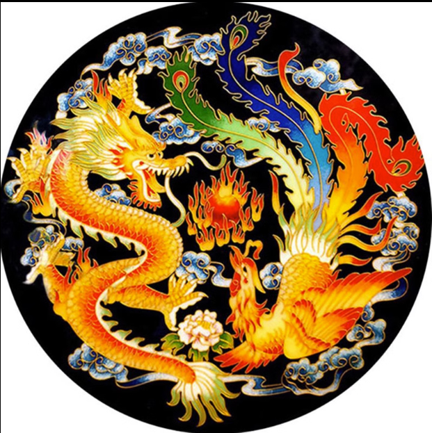 dragon-1100 *สินค้าหมด* ชุดปักครอสติช ลายมังกรคู่หงส์ (ปักเต็มผืนผ้า ไม่มีเดินเส้น ปักครั้งละ 3 เส้นเล็ก) ขนาด 40*40 ซม.ผ้าครอสติช 11CTพิมพ์ลายปักบนผ้า ไหมคอตตอน 29 สี ผังลาย เข็ม