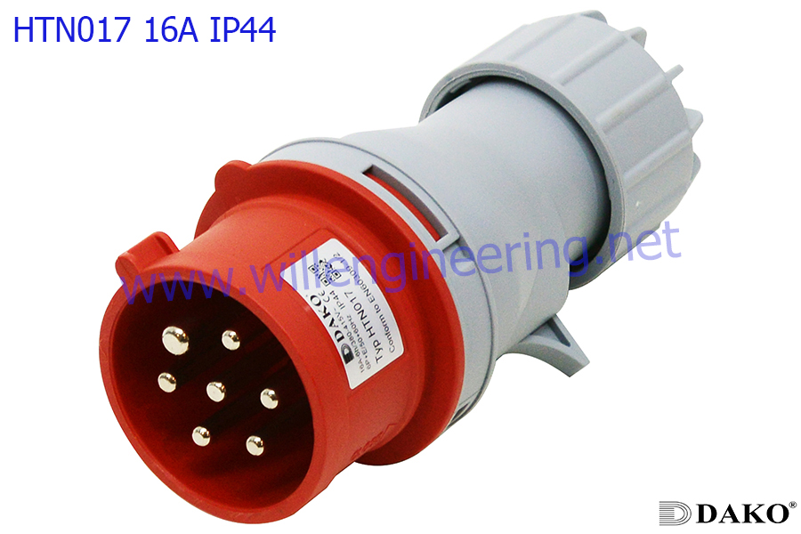 HTN017 ปลั๊กตัวผู้กลางทาง 7P 16A 400V IP44 6h