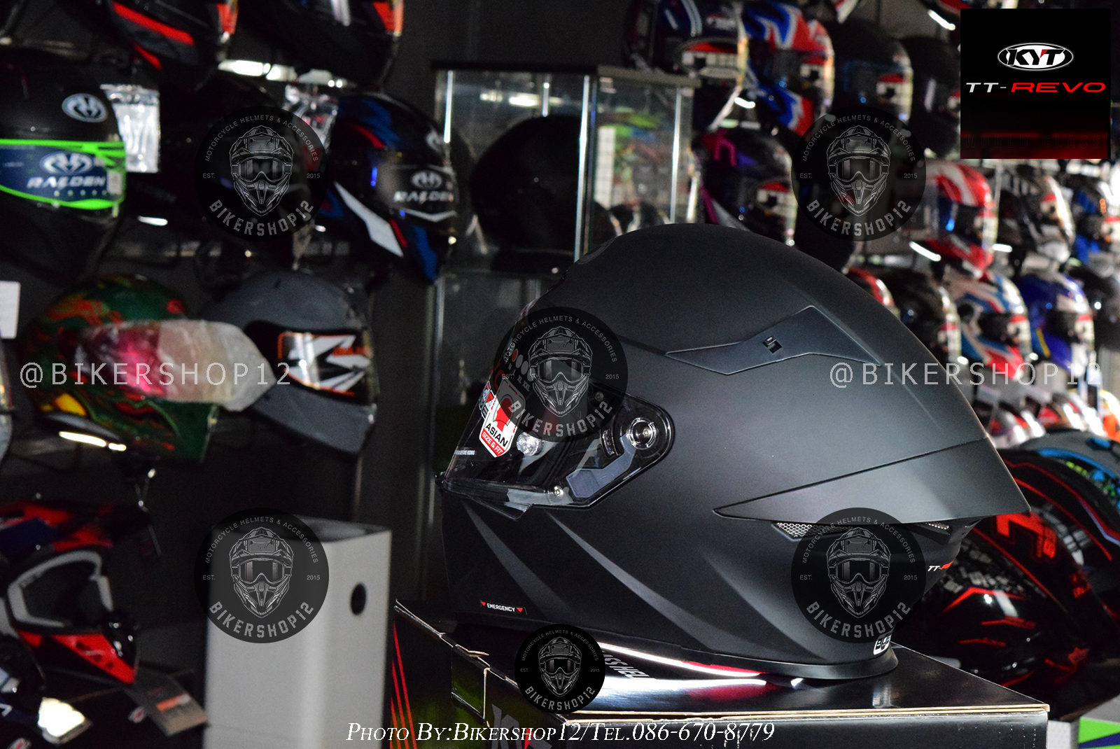 หมวกกันน็อคKYT รุ่น TT-REVO MATTE (ดำด้าน)