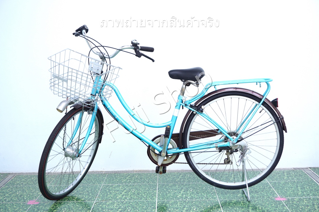 จักรยานแม่บ้านญี่ปุ่น - ล้อ 26 นิ้ว - มีเกียร์ - สีฟ้า [จักรยานมือสอง]
