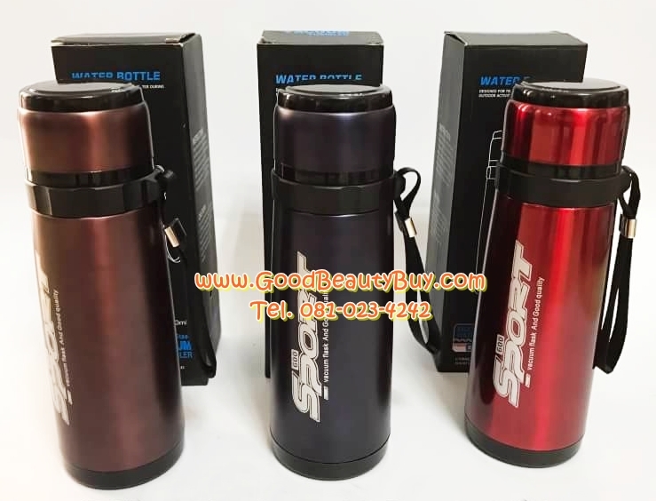 กระติกน้ำร้อน กระติกสุญญากาศ ขวดน้ำสุญญากาศ ขวดน้ำร้อน ขวดน้ำเย็น (Vacuum Flask รุ่น Sport 600ml)