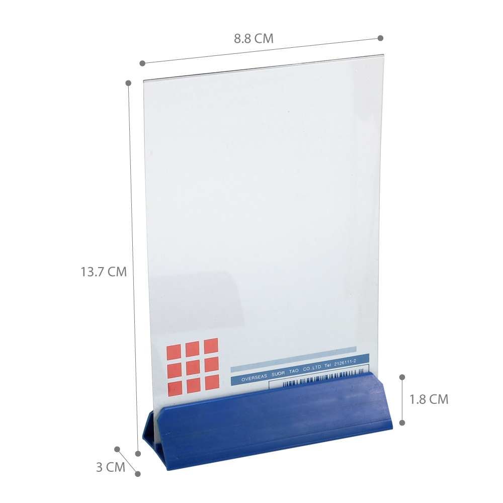 ขนาดป้ายตั้งโต๊ะ PVC No.528 8.8x13.7 ซม.