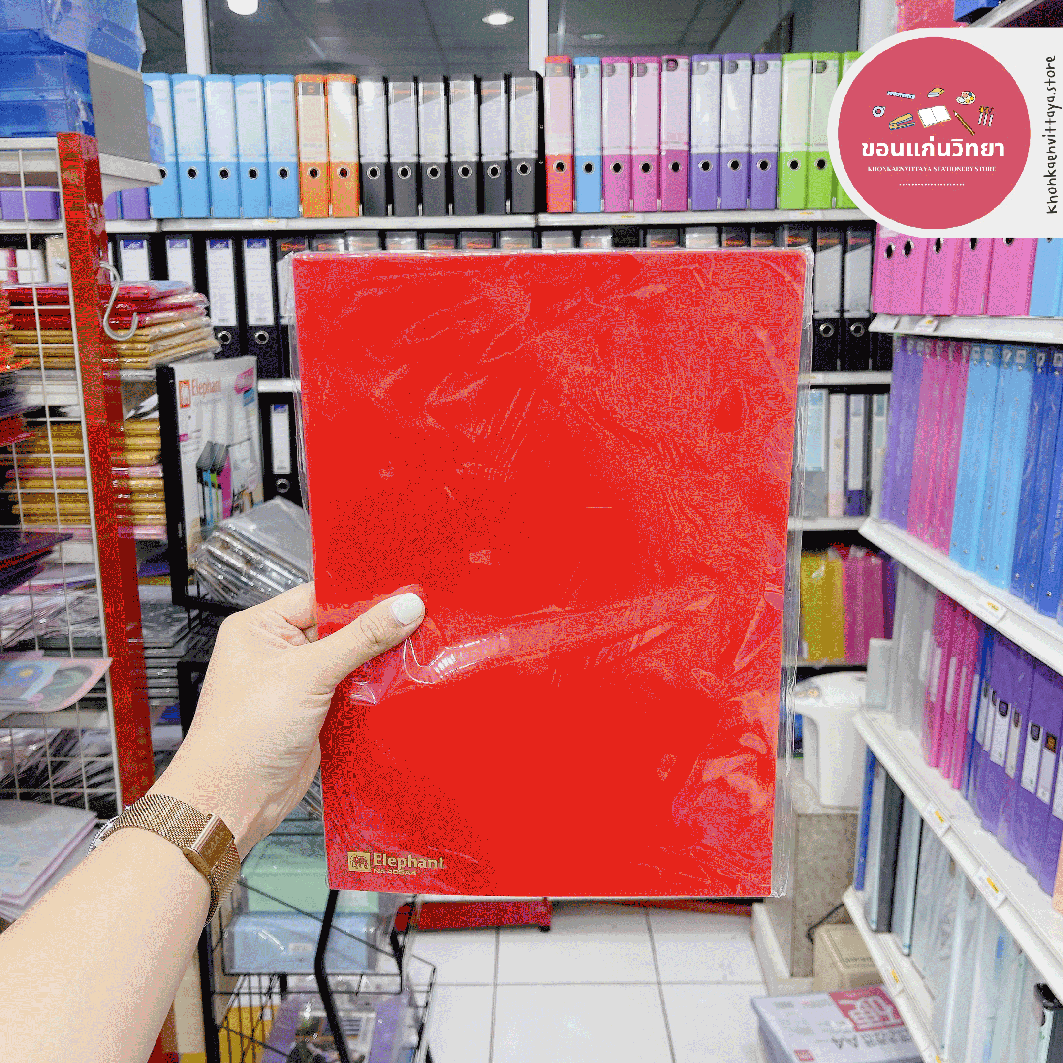 แฟ้มซองพลาสติก Envelope File ตราช้าง Elephant แฟ้มสอด A4 NO.405 จำนวน 12 ซอง/แพ็ค