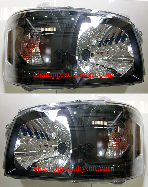 ไฟหน้าเพชร TOYOTA HIACE COMMUTER 14-16 ดำ