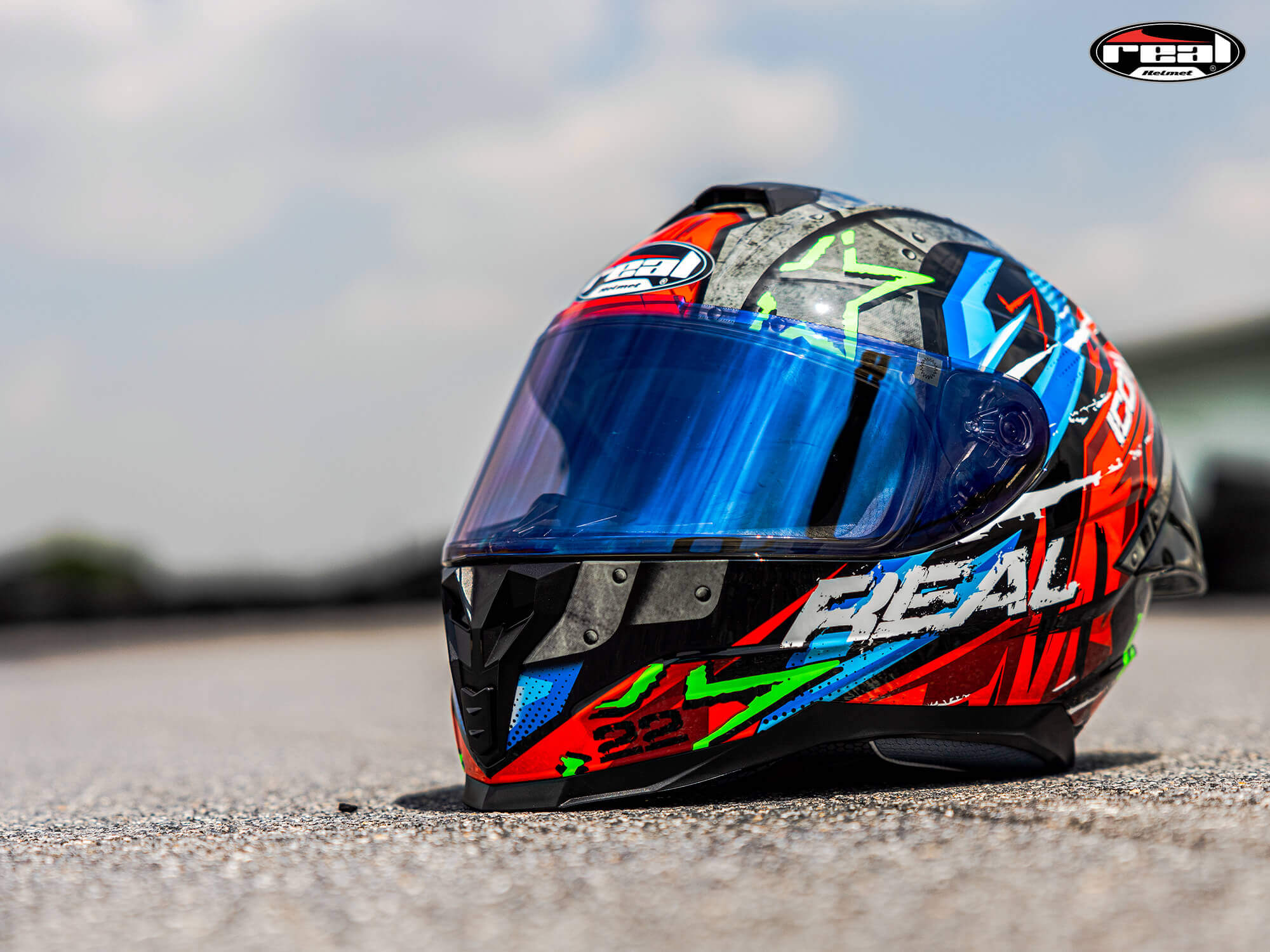 หมวกกันน็อค REAL รุ่น Falcon ลาย ICON สี แดง