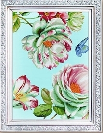 bloom-1878 *สินค้าหมด* ชุดปักครอสติช ลายนกน้อยผีเสื้อดอกไม้ ขนาด 51*72 ซม.ผ้าครอสติช 11CTสีฟ้าอ่อน พิมพ์ลายปักบนผ้า ไหมคอตตอน 44 สี ผังลาย เข็ม