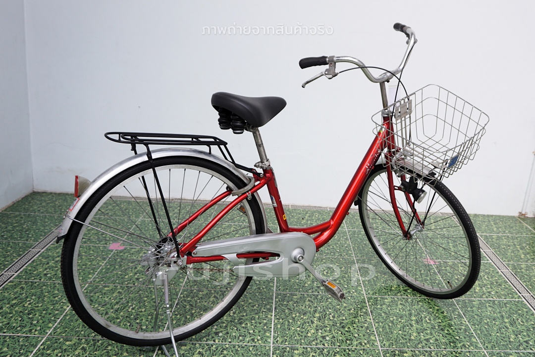 จักรยานแม่บ้านญี่ปุ่น - ล้อ 26 นิ้ว - ไม่มีเกียร์ - อลูมิเนียม - Alouette - สีแดง [จักรยานมือสอง]