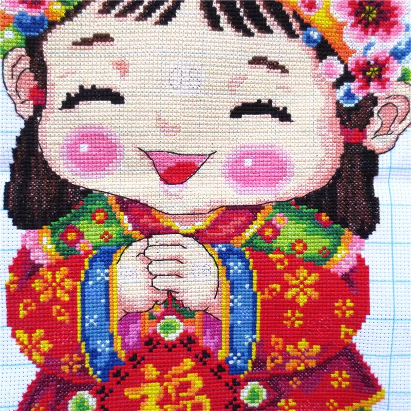 love-1104 *สินค้าหมด* ชุดปักครอสติช ลายคู่แต่งงานจีน (ผ้า11CTพิมพ์ลาย ปัก 3 เส้นเล็ก) ขนาด 74*58 ซม.ผ้าครอสติช 11CTพิมพ์ลายปักบนผ้า ไหมคอตตอน 28 สี ผังลาย เข็ม